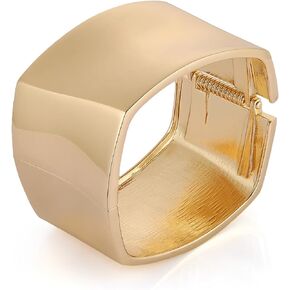 HZMAN 7.5Inch Chunky Bracelets for Women Thick Wide Bangle Bracelet High Polished Open Hinge Wrist Cuff Bracelet Jewelry Gift