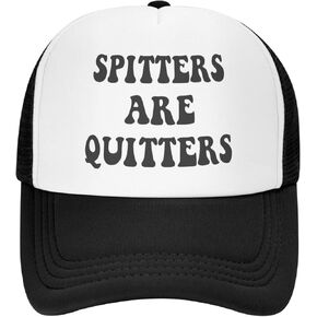 Spitters are Quitters Funny Trucker Hats for Women Crazy Hats for Adults Pink Dirty Inappropriate Trucker Hats Cute Bachelorette Hats