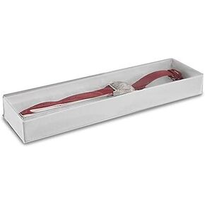 888 Display - Pack of 50 Boxes of 8" x 2" x 7/8" White Swirl with Clear Top Cotton Filled Jewelry Boxes