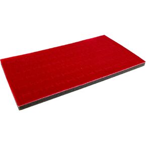 Novel Box Black Ring Display 72-Slots Foam 14.25x7.62x0.62 Inches - Ring Storage Foam to Hold Small & Large Rings/Cufflink - Fits in Glass Top Box for Better Display