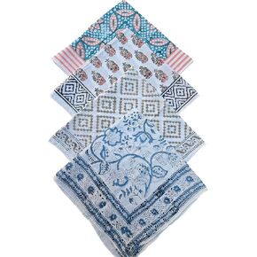 Cotton Bandanas for Men & Women, Multi-Purpose Bandana Headbands, Square Head Scarf Set of 4 Bandanas