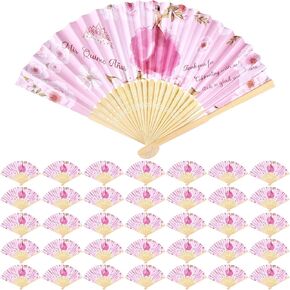Quinceañera Favors for Guests 36 Pcs Mis Quince Años Pink Folding Paper Fans Recuerdos para 15 Quinceanera Party Favors Happy 15th Birthday Pink Decorations for Anniversary Guests