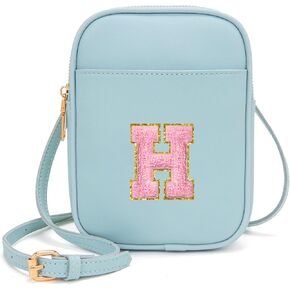 Toddler Purse Initial Crossbody Bags for Girls 3 Pockets PU Leather Cross Body Bag Crossbody Purse Handbag Personalized Gifts for Teen Girls Preppy Cute Stuff (Beige M)