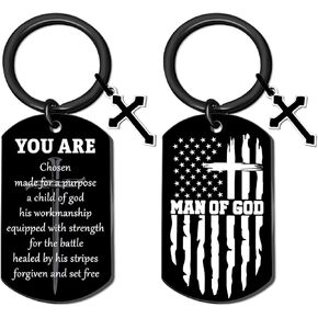 Christian Gifts for Men Faith Based Religious Gifts for Men Cross Christian Keychain Accessories Catholic Religious Confirmation Baptism Gift for Teenage Boys Bible Verse Spiritual Gift for Man Pastor