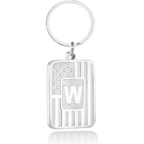 Graduation Gifts-Initial A-Z Keychain Gift for Men,American Flag Keychain,Graduation Gifts for Men
