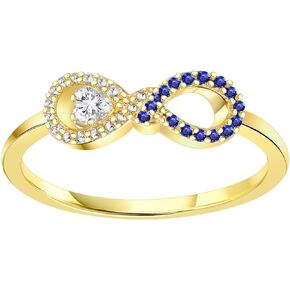 Heart Diamond Ring for Women 14K Gold Plated Ring CZ Infinite Love Rings Eternity Promise Rings for Her Infinity Wedding Rings