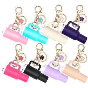 8pcs Mini Tumbler Keychain for Stanley Cup Cute Chapstick Holder Key Chain Charms Accessories for Women Backpack Bag