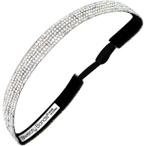 Sweaty Bands Womens Girls Headband - Non-Slip, Velvet-Lined Sparkly Hairband - Bling It Princess Tiara Iridescent 5/8-Inch