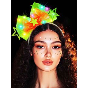 JONKY Light up Hair Bow Pink Butterfly Headband for Women (Pink, one size)