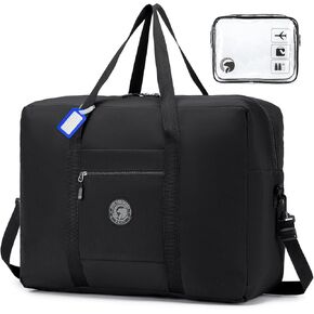 45L Foldable Travel Duffel Bag for Women Men Personal Item Bag Waterproof Tote Carry on Luggage Duffle Large Weekender Gym Overnight Hospital Bags for Labor and Delivery