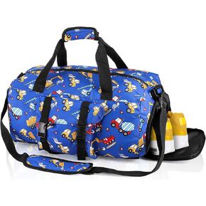 Overnight Duffel Bag, Cartoon Car Pattern Weekender Travel Bag with Shoes Compartment Zipper, Large Lightweight Waterproof Duffle Tote Workout Bags for Practice, Sport