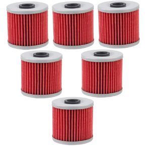 6pcs KLR650 مرشح زيت متوافق مع Kawasaki Bayou 300 Filter 220 250 KLF220 KLF250 KLF300 KLF300A KLF300B KLF300C KLF400B KLX250 KLX650A KLX650C KLX650D HF123