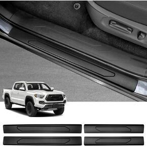Zzeqyg 4 PCS ABS Material Door Sill Protector متوافق مع Toyota Tacoma 2016 2017 2018 2019 2020 2021 2022 2023 Accessories Door Sill Guards