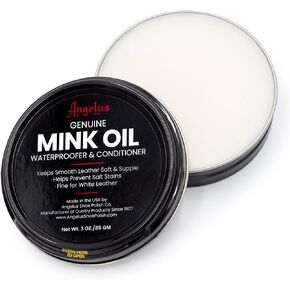 Angelus Mink Oil for Leather Boots 3 oz Metal Tin | All-Natural Leather Conditioner, Cleaner, Waterproof, Soften, & Restore- Made in USA