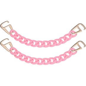 uxcell 2pcs Shoe Charm Chains Clog Sandals Shoes Chain Accessories Round Shape for Shoe Decorations DIY Birthday Women Gifts, Dark Pink