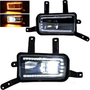 LED Fog Lights With DRL and Dynamic Turn Signals for Chevy Tahoe, Suburban (2015-2020), Suburban 3500HD (2016-2019), GMC Yukon & Yukon XL - Front Driving Fog Lamps