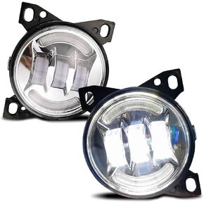 Full LED Fog Light for KW T660 Peterbilt 579 (2013-2015) 587 (2011-2015) Chrome Housing Driver and Passenger Side DOT/SAE Approved Include LED Bulbs