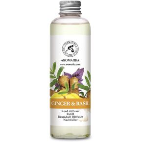 Reed Diffuser Rechill Ginger & Basil 6.8 Fl Oz - DOFFUSER ALF مع زيت الزنجبيل الأساسي - نشر العطور - العطر الحار والطاز