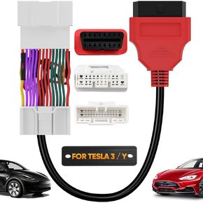Autel Original Teskit3y Teala Diagnostic Cable Adapter لـ Tesla Model 3 & Y ، 26pin OBD1 إلى 16 PIN OBD2 موصل تسخير العمل مع الماسح الضوئي التلقائي Maxisys Ultra/ Elite II Pro/ MS908S Pro/ MS909