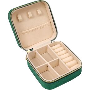 Travel Jewelry Box - Mini Velvet Organizer for Rings, Earrings, Necklaces - Portable Gift for Women