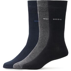BOSS Men's 3-Pack Solid Cotton Socks Gift Set