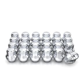 White Knight M14x1.5 Lug Nuts for Select Ford Edge, Explore, Fusion, Maverick, Mustang, Lincoln Aviator, Continental, MKs, Nautilus. Factory Style (BLACK CHROME) Bulge Acorn – WN00709BK-24AM (24 Pack)