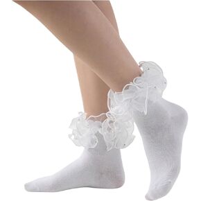 Oyoangle Women's 1 Pair Mesh Shuffle Socks Crew Socks Most
