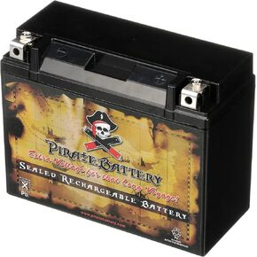 بطارية Pirate YTXY50-N18L-A3 خالية من الصيانة ببديل بطارية 12V 21AH ل ATV ، دراجة نارية ، طرفية النفاثة ، سكوتر ، UTV ، والمزيد-الجوز والبراغي (T3)
