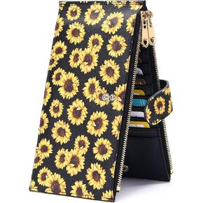 Badiya Womens Wallet RFID حظر Bifold Multi حامل البطاقة محفظة كبيرة السعة المحفوظة مع هدية جيب السوستة