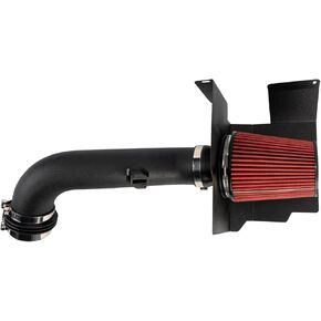 PHILTOP 3.75" Cold Air Intake Kit System + Heat Shield Compatible with Chevrolet Silverado 2500/3500 HD 2017-2019, GMC Sierra 2500/3500 HD 2017-2019 6.6TL, High Performance, Red