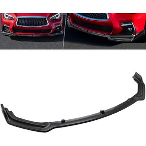 MotorFansClub 3pcs Front Bumper Lip Splitter Fit for Infiniti Q50 Base 2018 2019 2020 2021 2022 2023 Trim Protection Splitter Spoiler, Carbon Fiber Style