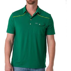 Burlebo Men's Performance Short Sleeve Pearl Snap Polo Golf Shirt