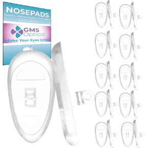 GMS Optical Soft Screw-in Silicone Symmetrical Shape Eyeglass Nose Pads - 10 Pair (15mm)