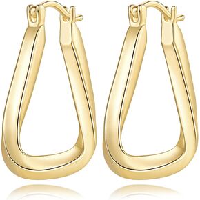 14K Gold Hoop Earrings for Women Gold Earrings for Women Trendy Inspired by the Iconic Mobius Strip Statement Dainty Womens Hoop Earring 28mm