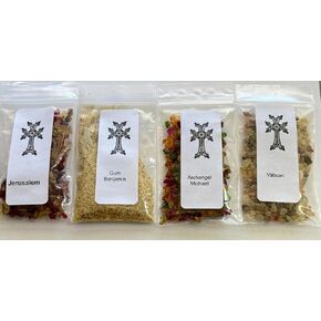 Resin Incense Sampler Variety Includes 1/4 OZ Bags Each of Vatican-Jerusalem-Gum Benjamin- Archangel Michael