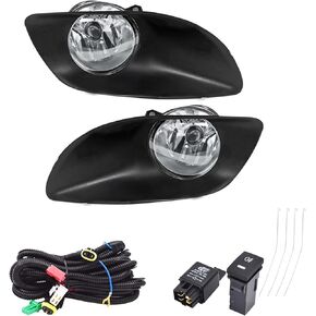Left and Right Front Fog Lights Lamp Assembly Replacement for Yaris 4Dr 2006 2007 2008 with Switch Kit 8122-0D041