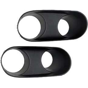 Hecasa Black Fog Light Light Light Trim Trimp محيط متوافق مع 2003-2004 Ford Mustang Svt Cobra Pair Left & Right Set لـ 2R3Z-15B438-AA ، 2R3Z-15B438-BA ، 2R3Z15B438A ، 2R3Z15B438BA