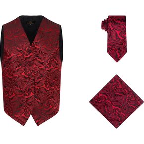 أوليفر جورج مينس 3pc بدلة صدرية رسمية فستان فستان الأزهار بيزلي ونيكتي جيب مربع مجموعة الزفاف in Kuwait