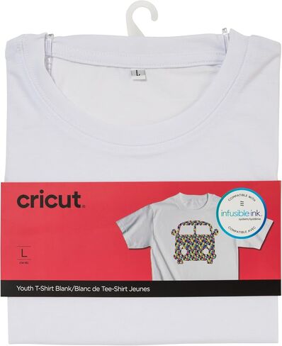 Cricut Youth T-Shirt Blank, Crew Neck, Large Infusible Ink, White in Saudi Arabia