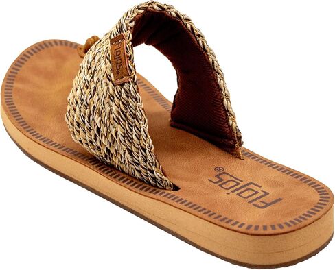 Flojos Gracia Women's Sandal, Hooded Thong Strap W/Woven Overlay in Saudi Arabia