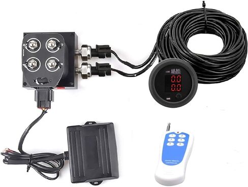 صمام الملف اللولبي الشامل للركوب الهوائي 1/4 NPT 12V Air Ride Sundension Mifold Controller Valve Pneumatic Extorber مع صندوق تحكم وبعد (0-200psi) in Kuwait