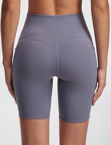 شورتات راكب الدراجة النارية عالية الخصر للسيدات مع الجيوب السيطرة على البطن Leggins القصيرة لليوغا تجريب الصالة الرياضية in Kuwait