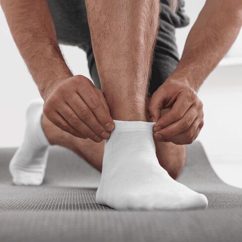 Mens Ankle Socks, 8 Pairs Premium Cotton Non Slip Short Casual Low Cut Socks in Saudi Arabia