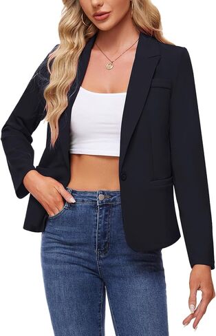 MINTLIMIT Long Sleeve Casual Blazer Button Front Work Office Lapel Collar Blazers Business Lightweight Jacket with Pockets in Saudi Arabia