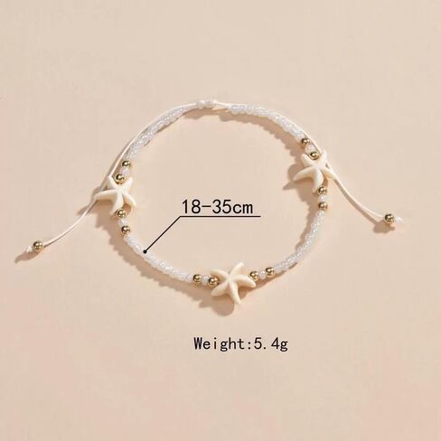 Boho Bead Anklets Barefoot Sandals Adjustable Link Anklet Multilayerd Ankle Bracelate Elastic Stretch Summer Beach Foot Chain Vacation Gift For Women Friendship in Saudi Arabia