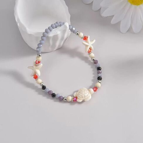 Boho Bead Anklets Barefoot Sandals Adjustable Link Anklet Multilayerd Ankle Bracelate Elastic Stretch Summer Beach Foot Chain Vacation Gift For Women Friendship in Saudi Arabia