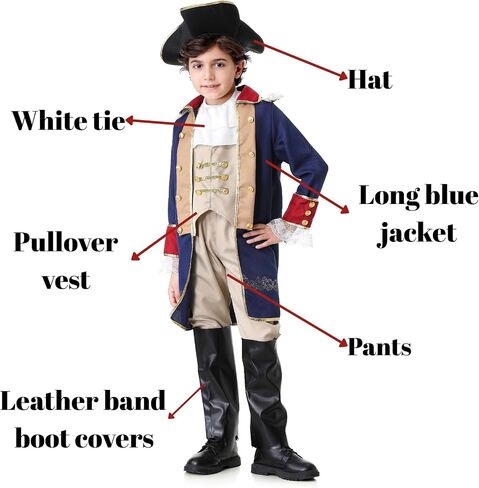 TOONRAIN Washington Costume -George Washington Costume kids Halloween in Saudi Arabia