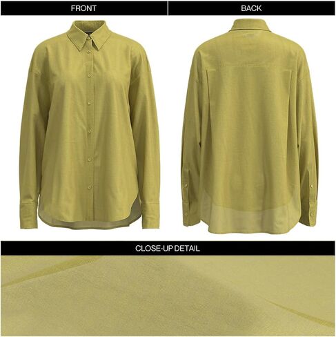 Sheer Long Sleeve Lapel Button Down Shirts for Women Chiffon Blouses Fashion Trendy Mesh Tops in Saudi Arabia