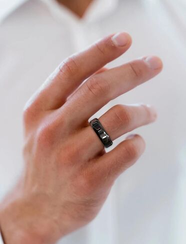 خاتم زفاف Starchenie 6mm للرجال Solid 925 Sterling Silver Comfin in Saudi Arabia