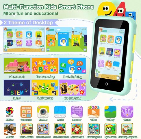 Kids Smart Phone Toy for Girls Boys,Kids Toys Cell Phone, Toddler Smart Phone Learning Toys with Dual Camera, Game, Music Player,Christmas Birthday Gifts for Kids Ages 3-12 in Saudi Arabia